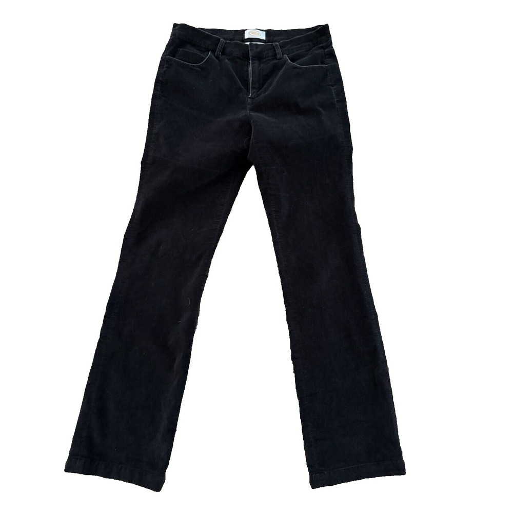 Talbots Pants Women's‎ Size 4 Black Velvet Mid Rise Flat Front Stretch